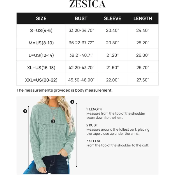 imageZESICAnbspWomens 2024nbspFall Long Sleeve Crew Neck Waffle Knit Casual Loose Oversized Pullover Sweater Jumper TopsGreygreen