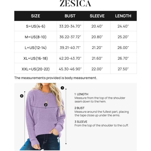imageZESICAnbspWomens 2024nbspFall Long Sleeve Crew Neck Waffle Knit Casual Loose Oversized Pullover Sweater Jumper TopsLavender