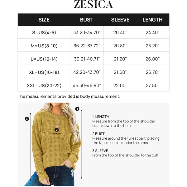 imageZESICAnbspWomens 2024nbspFall Long Sleeve Crew Neck Waffle Knit Casual Loose Oversized Pullover Sweater Jumper TopsMustard