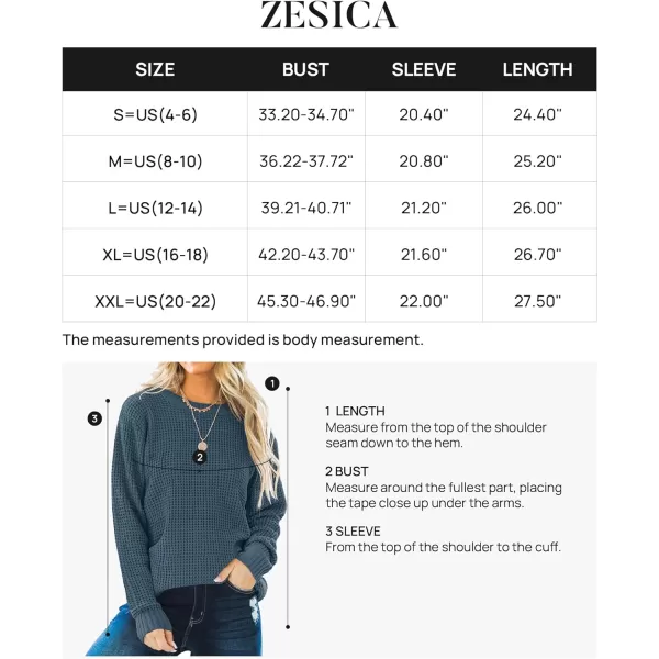 imageZESICAnbspWomens 2024nbspFall Long Sleeve Crew Neck Waffle Knit Casual Loose Oversized Pullover Sweater Jumper TopsNavy