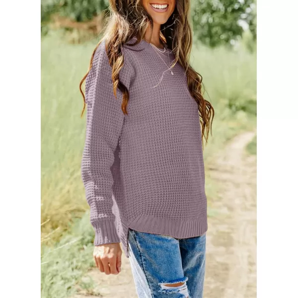 imageZESICAnbspWomens 2024nbspFall Long Sleeve Crew Neck Waffle Knit Casual Loose Oversized Pullover Sweater Jumper TopsTaro