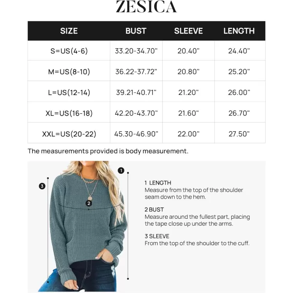 imageZESICAnbspWomens 2024nbspFall Long Sleeve Crew Neck Waffle Knit Casual Loose Oversized Pullover Sweater Jumper TopsTurquoise