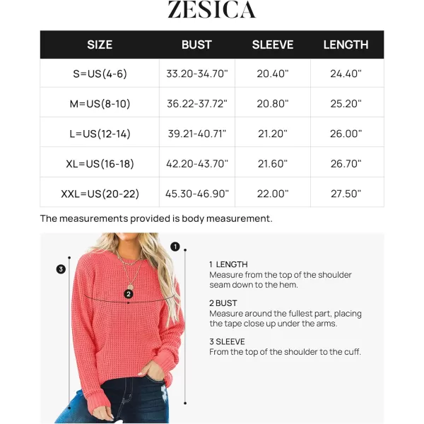 imageZESICAnbspWomens 2024nbspFall Long Sleeve Crew Neck Waffle Knit Casual Loose Oversized Pullover Sweater Jumper TopsWatermelon