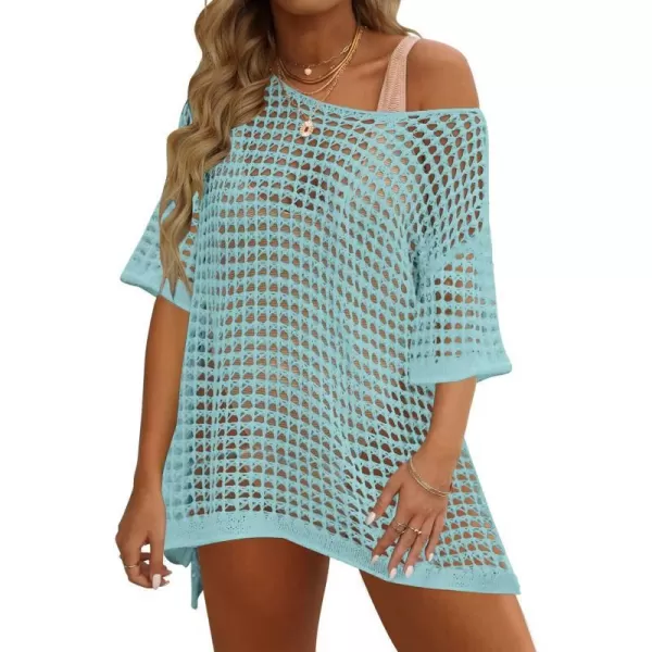imageZESICA Womens 2023 Summer Crochet Swimsuit Cover Ups Short Sleeve Mesh Hollow Out Beach Bikini Oversised Tunic TopsZESICA Womens 2023 Summer Crochet Swimsuit Cover Ups Short Sleeve Mesh Hollow Out Beach Bikini Oversised Tunic Tops