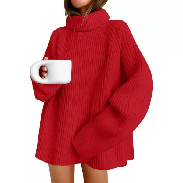 imageZESICA Womens 2024 Winter Sweaters Oversized Turtleneck Long Sleeve Chunky Knitted Tunic Pullover TopsFirered
