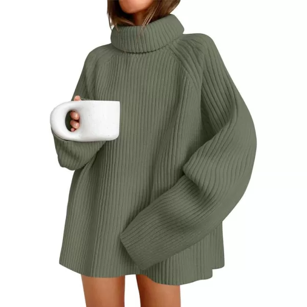imageZESICA Womens 2024 Winter Sweaters Oversized Turtleneck Long Sleeve Chunky Knitted Tunic Pullover TopsTurquoise