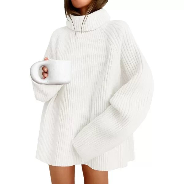 imageZESICA Womens 2024 Winter Sweaters Oversized Turtleneck Long Sleeve Chunky Knitted Tunic Pullover TopsWhite