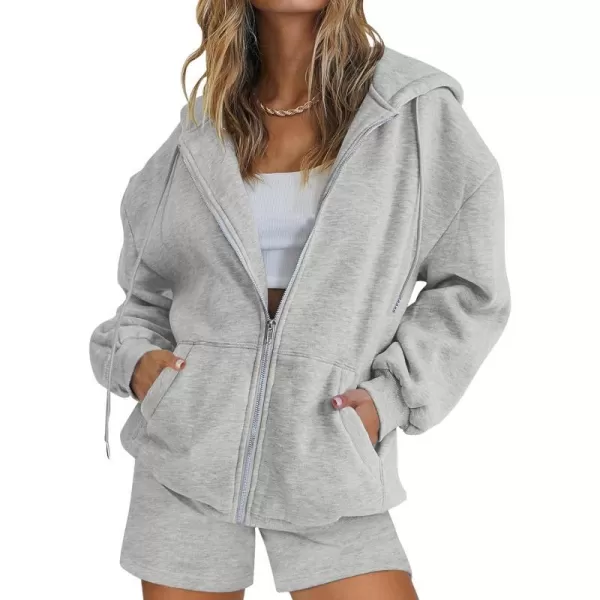 ZESICA Women's Two Piece Outfits Casual Long Sleeve Zipper Hoodie Tracksuit Sweatsuit Workout Set with Pockets