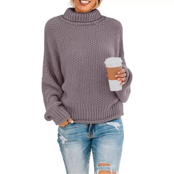 imageZESICAnbspWomens 2024 Fall Long Sleeve Turtleneck Casual Loose Chunky Knitted Pullover Sweater Jumper TopsTaro