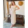 imageZESICA Womens 2025 Summer One Shoulder Sleeveless Maxi Dress Casual Floral Ribbed Knit Backless Cocktail Party Long DressesApricot