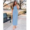 imageZESICA Womens 2025 Summer One Shoulder Sleeveless Maxi Dress Casual Floral Ribbed Knit Backless Cocktail Party Long DressesBlue