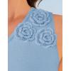 imageZESICA Womens 2025 Summer One Shoulder Sleeveless Maxi Dress Casual Floral Ribbed Knit Backless Cocktail Party Long DressesBlue