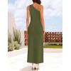 imageZESICA Womens 2025 Summer One Shoulder Sleeveless Maxi Dress Casual Floral Ribbed Knit Backless Cocktail Party Long DressesGreen