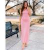 imageZESICA Womens 2025 Summer One Shoulder Sleeveless Maxi Dress Casual Floral Ribbed Knit Backless Cocktail Party Long DressesPink