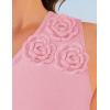 imageZESICA Womens 2025 Summer One Shoulder Sleeveless Maxi Dress Casual Floral Ribbed Knit Backless Cocktail Party Long DressesPink