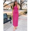imageZESICA Womens 2025 Summer One Shoulder Sleeveless Maxi Dress Casual Floral Ribbed Knit Backless Cocktail Party Long DressesRose