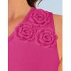 imageZESICA Womens 2025 Summer One Shoulder Sleeveless Maxi Dress Casual Floral Ribbed Knit Backless Cocktail Party Long DressesRose
