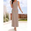 imageZESICA Womens 2025 Summer One Shoulder Sleeveless Maxi Dress Casual Floral Ribbed Knit Backless Cocktail Party Long DressesSand