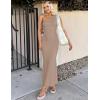 imageZESICA Womens 2025 Summer One Shoulder Sleeveless Maxi Dress Casual Floral Ribbed Knit Backless Cocktail Party Long DressesSand