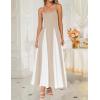 imageZESICA Womens Spaghetti Strap Maxi Dress 2025 Summer Sleeveless Color Block A Line Flowy Party DressesAlmond