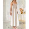 imageZESICA Womens Spaghetti Strap Maxi Dress 2025 Summer Sleeveless Color Block A Line Flowy Party DressesAlmond