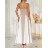 imageZESICA Womens Spaghetti Strap Maxi Dress 2025 Summer Sleeveless Color Block A Line Flowy Party DressesAlmond