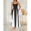 imageZESICA Womens Spaghetti Strap Maxi Dress 2025 Summer Sleeveless Color Block A Line Flowy Party DressesBlack
