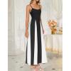 imageZESICA Womens Spaghetti Strap Maxi Dress 2025 Summer Sleeveless Color Block A Line Flowy Party DressesBlack