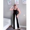imageZESICA Womens Spaghetti Strap Maxi Dress 2025 Summer Sleeveless Color Block A Line Flowy Party DressesBlack