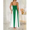 imageZESICA Womens Spaghetti Strap Maxi Dress 2025 Summer Sleeveless Color Block A Line Flowy Party DressesGreen