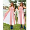 imageZESICA Womens Spaghetti Strap Maxi Dress 2025 Summer Sleeveless Color Block A Line Flowy Party DressesPink