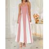 imageZESICA Womens Spaghetti Strap Maxi Dress 2025 Summer Sleeveless Color Block A Line Flowy Party DressesPink