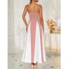 imageZESICA Womens Spaghetti Strap Maxi Dress 2025 Summer Sleeveless Color Block A Line Flowy Party DressesPink