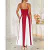 imageZESICA Womens Spaghetti Strap Maxi Dress 2025 Summer Sleeveless Color Block A Line Flowy Party DressesRed