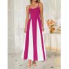 imageZESICA Womens Spaghetti Strap Maxi Dress 2025 Summer Sleeveless Color Block A Line Flowy Party DressesRose
