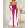 imageZESICA Womens Spaghetti Strap Maxi Dress 2025 Summer Sleeveless Color Block A Line Flowy Party DressesRose