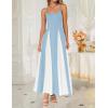imageZESICA Womens Spaghetti Strap Maxi Dress 2025 Summer Sleeveless Color Block A Line Flowy Party DressesSky