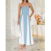 imageZESICA Womens Spaghetti Strap Maxi Dress 2025 Summer Sleeveless Color Block A Line Flowy Party DressesSky