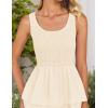imageZESICA Womens 2025 Summer Boho Sleeveless Midi Dress Scoop Neck Ruffle Tiered Layered Swing Long Beach Vacation DressesApricot