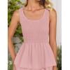 imageZESICA Womens 2025 Summer Boho Sleeveless Midi Dress Scoop Neck Ruffle Tiered Layered Swing Long Beach Vacation DressesPink