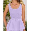 imageZESICA Womens 2025 Summer Boho Sleeveless Midi Dress Scoop Neck Ruffle Tiered Layered Swing Long Beach Vacation DressesPurple