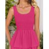 imageZESICA Womens 2025 Summer Boho Sleeveless Midi Dress Scoop Neck Ruffle Tiered Layered Swing Long Beach Vacation DressesRose