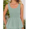 imageZESICA Womens 2025 Summer Boho Sleeveless Midi Dress Scoop Neck Ruffle Tiered Layered Swing Long Beach Vacation DressesSage