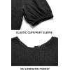 imageZESICA Womens Casual Summer Crew Neck Short Puff Sleeve Smocked High Waist Ruffle Tiered A Line Midi DressBlack