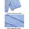 imageZESICA Womens Casual Summer Crew Neck Short Puff Sleeve Smocked High Waist Ruffle Tiered A Line Midi DressBlue