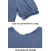 imageZESICA Womens Casual Summer Crew Neck Short Puff Sleeve Smocked High Waist Ruffle Tiered A Line Midi DressDustyblue