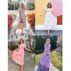 imageZESICA Womens Casual Summer Crew Neck Short Puff Sleeve Smocked High Waist Ruffle Tiered A Line Midi DressDustygreen