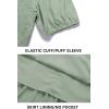imageZESICA Womens Casual Summer Crew Neck Short Puff Sleeve Smocked High Waist Ruffle Tiered A Line Midi DressDustygreen