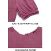 imageZESICA Womens Casual Summer Crew Neck Short Puff Sleeve Smocked High Waist Ruffle Tiered A Line Midi DressPlum