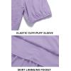 imageZESICA Womens Casual Summer Crew Neck Short Puff Sleeve Smocked High Waist Ruffle Tiered A Line Midi DressPurple